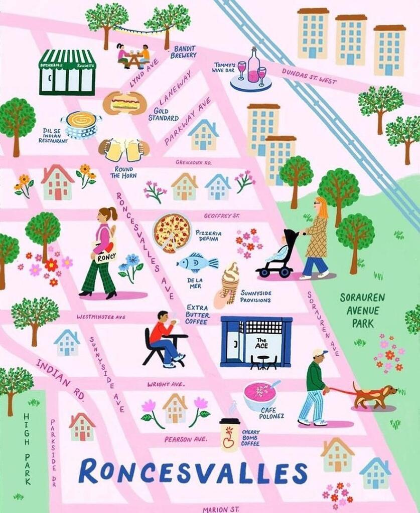 RoncesVillage's tweet photo. πCan you find your fav #Roncy spots?
Thanks to @pizzeriadefina for tagging us in this super fun illustration of #roncesvallesvillage by @sophiecberg via @tastetoronto
#loveroncy #roncesvalles #roncyvillage
#shoproncy https://t.co/KXvSStDwJC https://t.co/bViNY0yBr8