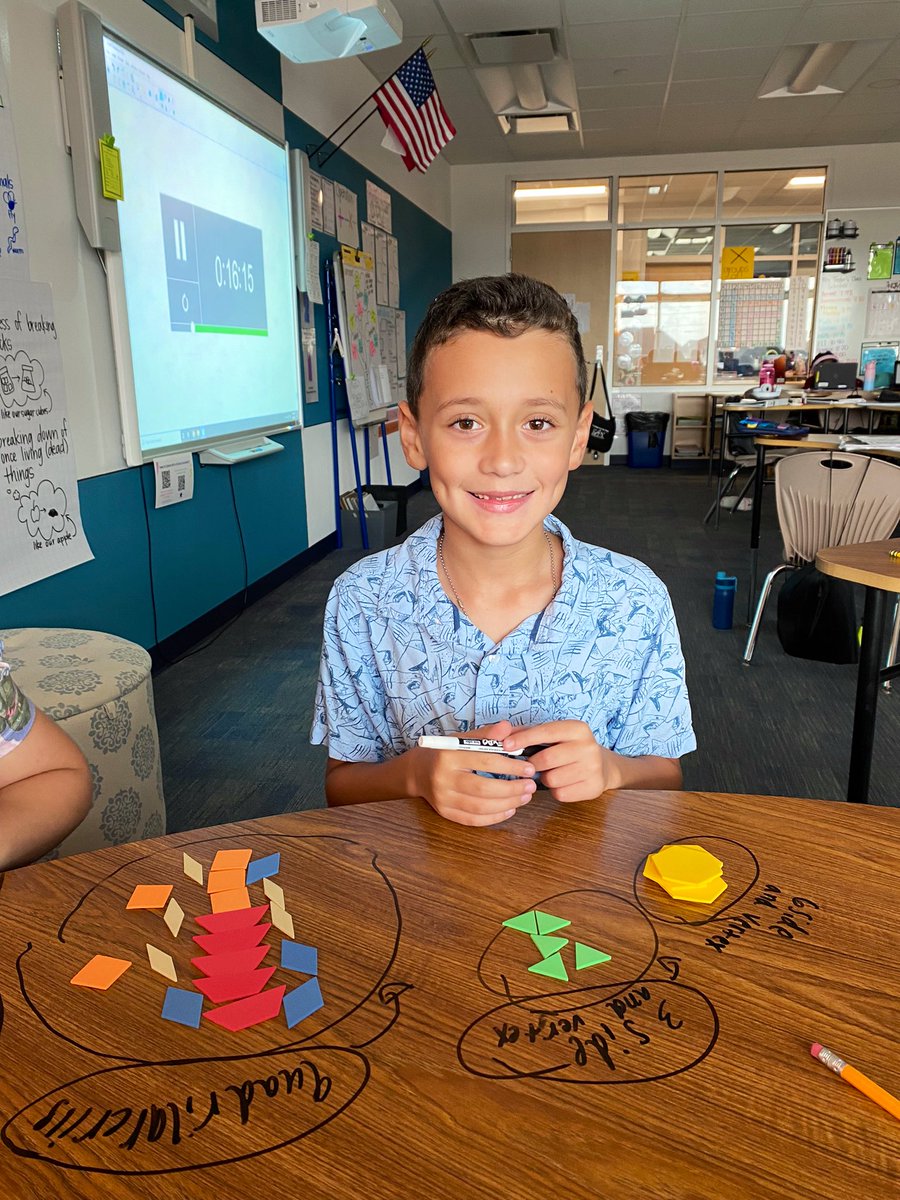 KatieTaylorBES's tweet photo. It’s so neat that we can apply new learning to sort 2D shapes by their attributes and all have different thinking!!! #bengalpride https://t.co/nqlKJVrog5