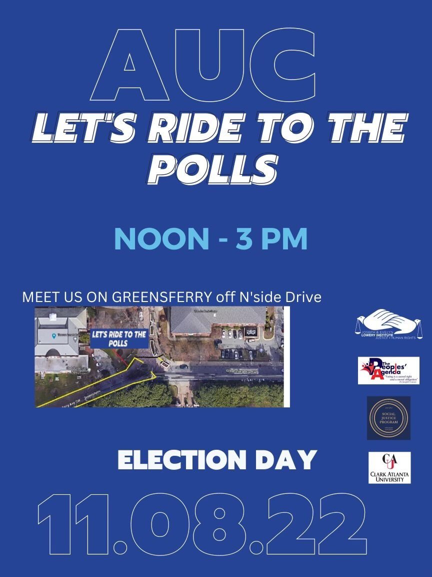 🍑🗣⁦@Morehouse⁩ ⁦@CAU⁩ ⁦@SpelmanCollege⁩ RIDES TO THE POLLS FROM 12-3 pm🗣🍑 ⁦@TeamAbrams⁩ ⁦@staceyabrams⁩