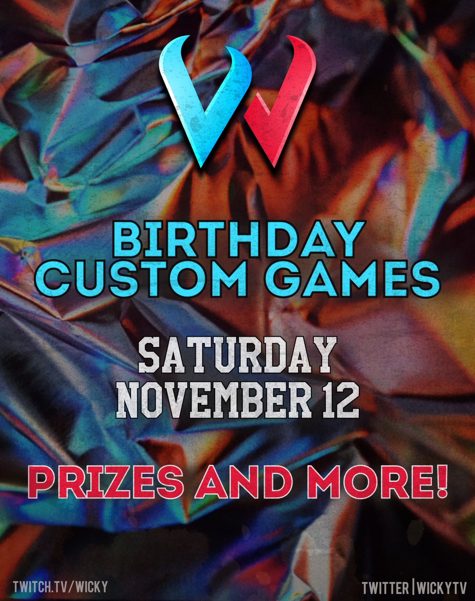 Like/Share/Retweet 
Come Vibe with me for my 29th Birthday This Saturday November 12th starting 6pm Central Time !! There Will Prizes &amp; Merch Giveaways you don't want to miss it !!
twitch.tv/wicky