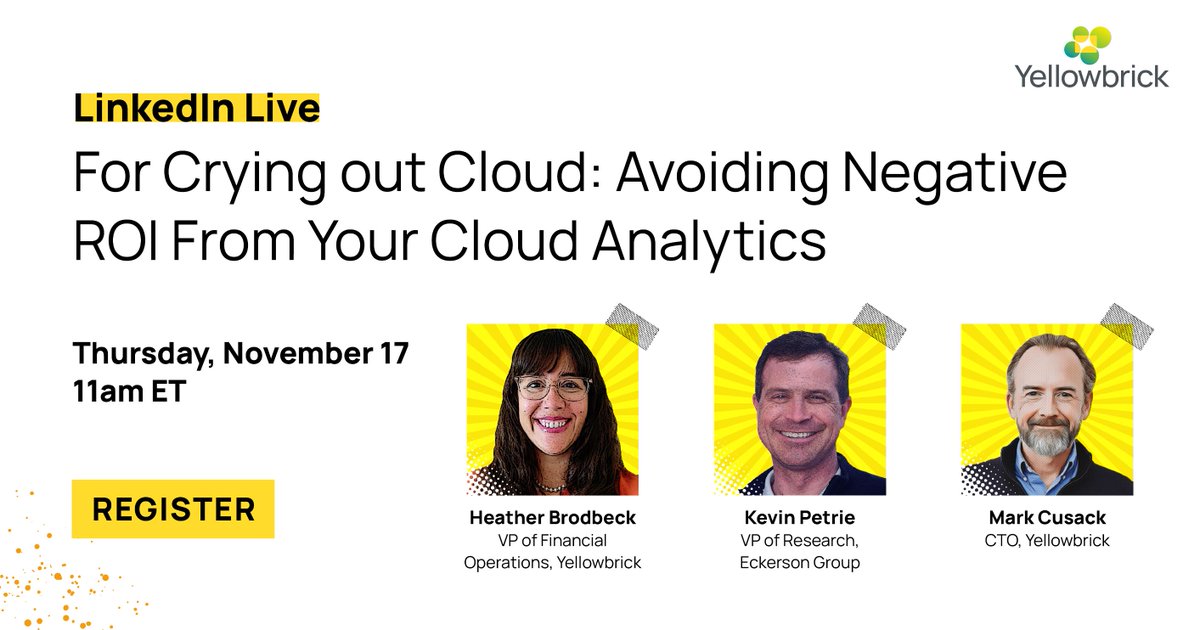 Looking to cut down on cloud data warehouse costs? You’re in luck.🍀 Register for our LinkedIn Live with <a href="/EckersonGroup/">Eckerson Group</a>’s VP of Research <a href="/KevinPetrieTech/">Kevin Petrie</a> and our CTO <a href="/markcusack/">Mark Cusack</a> as they discuss how to change the norm in cloud spending. okt.to/gYcSaf