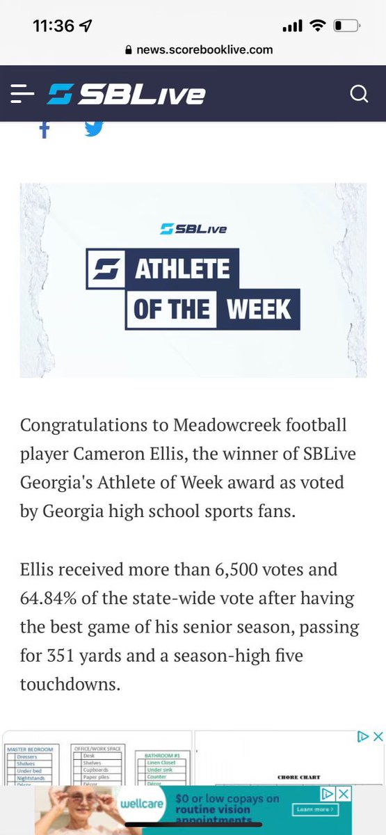 cameron ellis (@cameronellis01) on Twitter photo Just wanted to say thank you to all my teammates, coaches and <a href="/SBLiveGA/">Georgia High School On SI</a> for naming me Georgia’s athlete of the week!!! Thanks to everyone for all of the votes! <a href="/coachTWoff/">Todd Wofford</a> <a href="/BHarrison92/">Bryant Harrison</a> <a href="/BURDEZZZZZYYYYY/">Coach Burdette</a> <a href="/bhamqb_100/">Coach Jason QB/100</a> <a href="/AndreCraigjr1/">3⭐️WR/ATH. Game Changer, Hustle inc.</a> <a href="/KeshaunX21/">Keshaun Singleton</a> <a href="/MeccaEdwards/">Mecca Edwards</a> <a href="/JordanVang_/">Jordan Vang</a> <a href="/JGROOVY11/">Jordan “Jtrain” Louie</a> Just wanted to say thank you to all my teammates, coaches and <a href="/SBLiveGA/">Georgia High School On SI</a> for naming me Georgia’s athlete of the week!!! Thanks to everyone for all of the votes! <a href="/coachTWoff/">Todd Wofford</a> <a href="/BHarrison92/">Bryant Harrison</a> <a href="/BURDEZZZZZYYYYY/">Coach Burdette</a> <a href="/bhamqb_100/">Coach Jason QB/100</a> <a href="/AndreCraigjr1/">3⭐️WR/ATH. Game Changer, Hustle inc.</a> <a href="/KeshaunX21/">Keshaun Singleton</a> <a href="/MeccaEdwards/">Mecca Edwards</a> <a href="/JordanVang_/">Jordan Vang</a> <a href="/JGROOVY11/">Jordan “Jtrain” Louie</a>