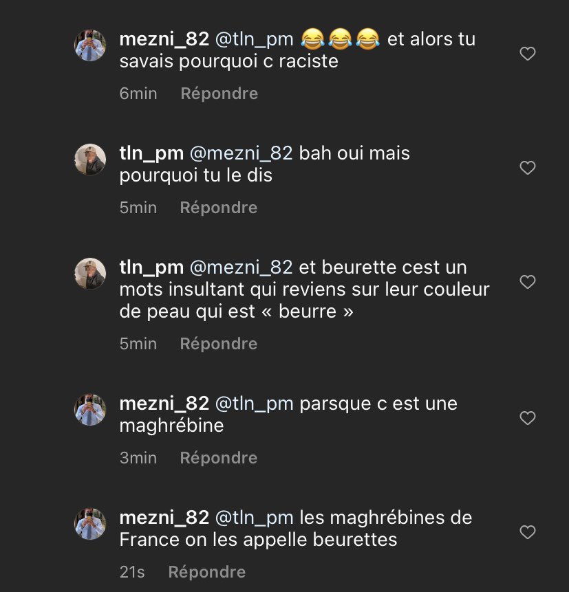 T2l_78's tweet photo. Regarder les débats qu’on trouve dans les reels insta 🤦🏾‍♂️🤦🏾‍♂️ c’est vraiment du racisme banalisé #instagramreels #snap https://t.co/7TjpyHScc2