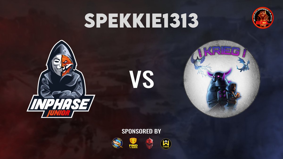 Spekkie (@cspekkie) on Twitter photo The competitive scene never stops so today we have another awesome war lined up in <a href="/ECLClashofClans/">Elite Champions League</a>
Krieg 2.0 vs <a href="/Inphase_Coc/">Inphase_Coc</a> Junior starting in just a few minutes
come join - twitch.tv/spekkie1313 The competitive scene never stops so today we have another awesome war lined up in <a href="/ECLClashofClans/">Elite Champions League</a>
Krieg 2.0 vs <a href="/Inphase_Coc/">Inphase_Coc</a> Junior starting in just a few minutes
come join - twitch.tv/spekkie1313