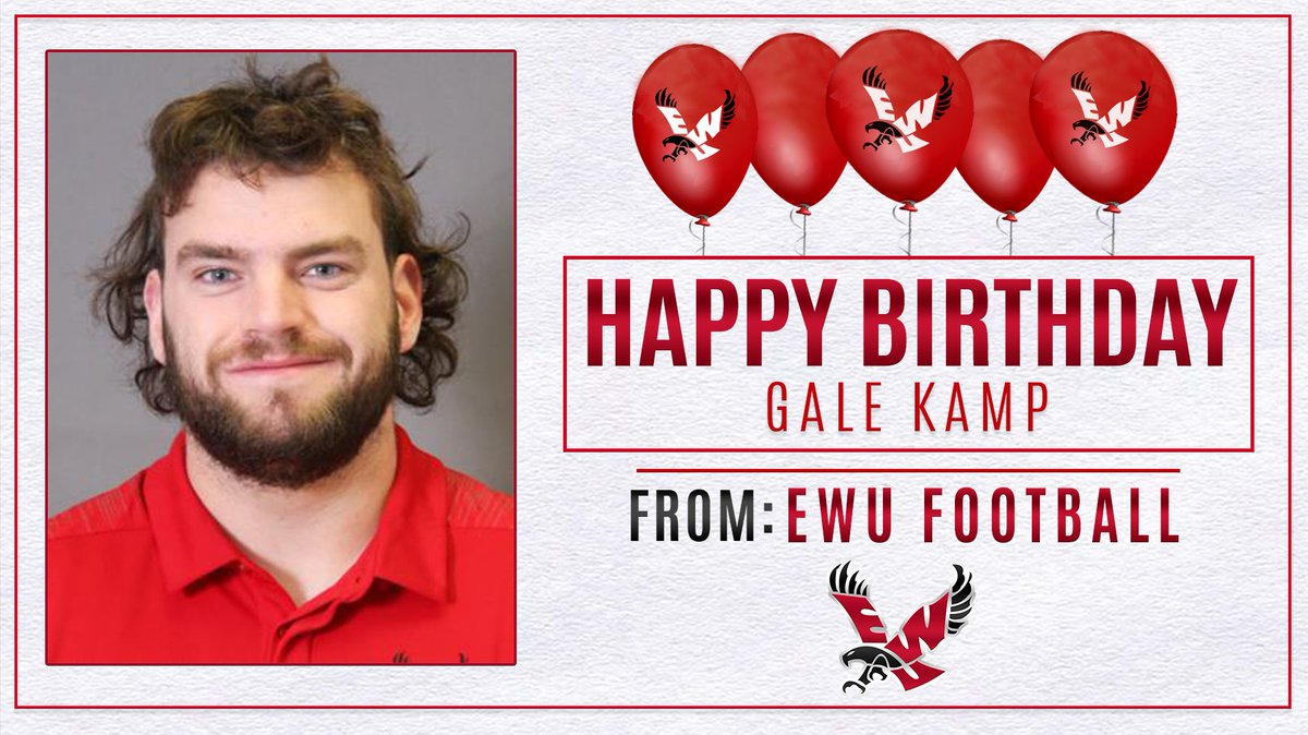 EWUFootball's tweet photo. Happy 2⃣1⃣ Birthday to Eagle Offensive Lineman @galekamp_75 !!

#ProtectTheRed #NGNS #GoEags https://t.co/WuMXaVURu6