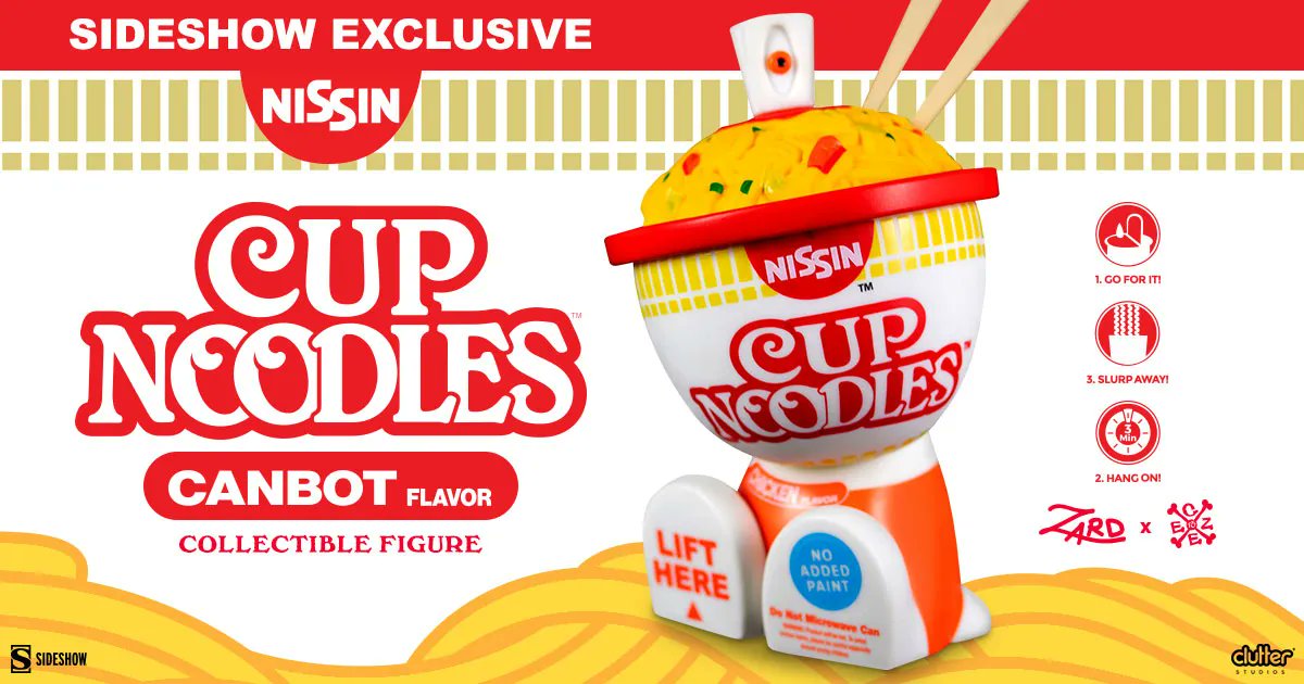 collectsideshow's tweet photo. This is one tasty looking little bot! Introducing the Cup Noodles Canbot Collectible Figure — a  Sideshow exclusive — available for pre-order NOW! 

https://t.co/tlB6XLkZaN

#UnrulyIndustries #Canbot #Figure #Art #Designer https://t.co/vV2Z00Sh3o