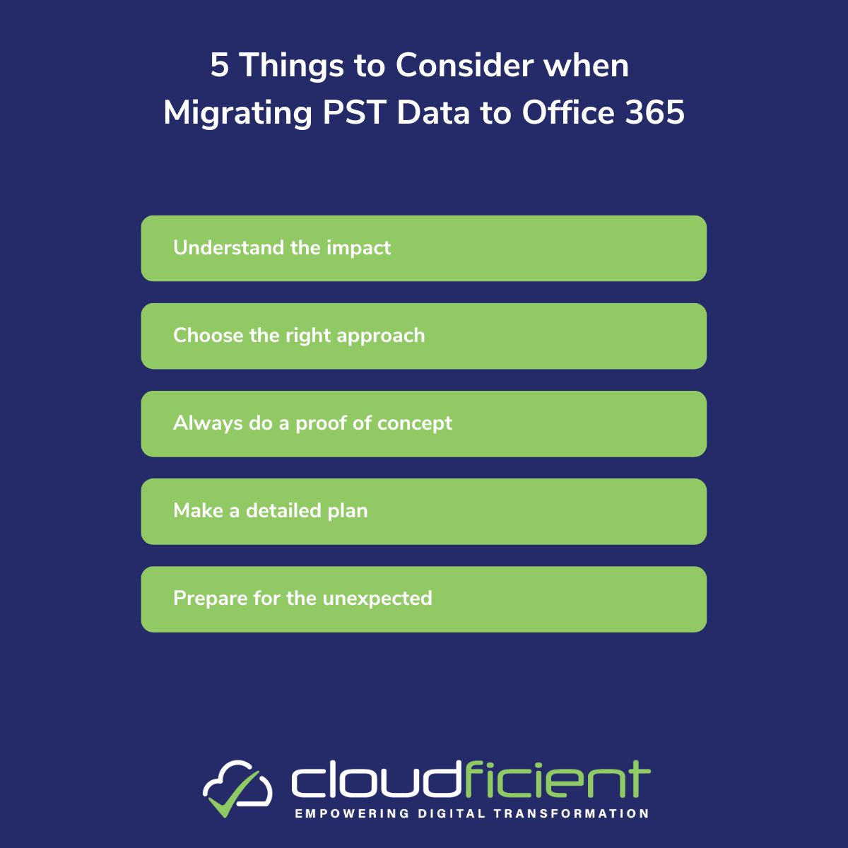 cloudficient's tweet photo. Migrating PST data to Office 365? Make sure to consider these 5 things before you start your migration. #M365 #O365 #PST #PSTMigration https://t.co/b3z1dqfrCZ
