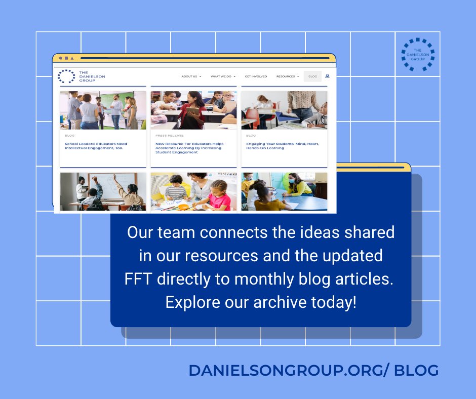 Recently downloaded the Intellectual Engagement Guide?#TheDanielsonGroup knows that successful learning happens when students are actively engaged intellectually, behaviorally, &amp; emotionally. Revisit our blog from last Oct to learn more! bit.ly/3Dhl6T5
#GreatTeaching