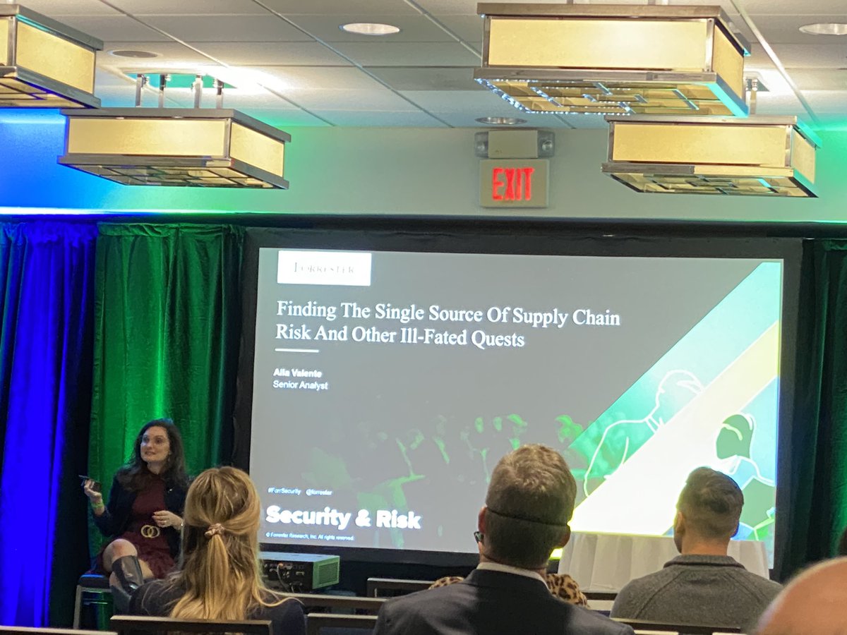 Learning how to deal with supply chain risk from <a href="/AllaValente/">Alla Valente 🇺🇦🌻</a> at <a href="/forrester/">Forrester</a> #forrsecurity 2022