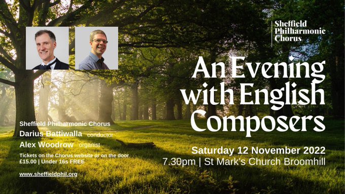 Kirkin17's tweet photo. Gorgeous music, gorgeous acoustic - sooo looking forward to this with @SheffPhilChorus & @DariusBat on Saturday. 🎶 Apt to be singing #SongsOfFarewell this week https://t.co/mHVT9daRJZ