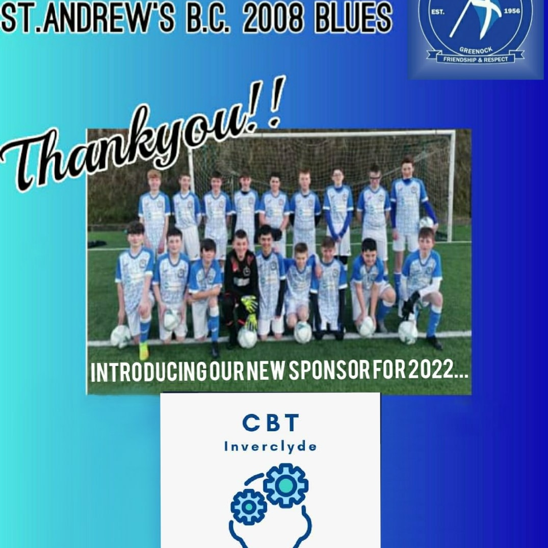 StAndrewsBC2008's tweet photo. A new sponsorship deal can now be confirmed🖋🤝🔵⚪ 

Everyone from St. Andrews BC 2008 Blues would like to send a huge thank you to our new sponsor @CBTInverclyde!! https://t.co/fqQlpy9svG
