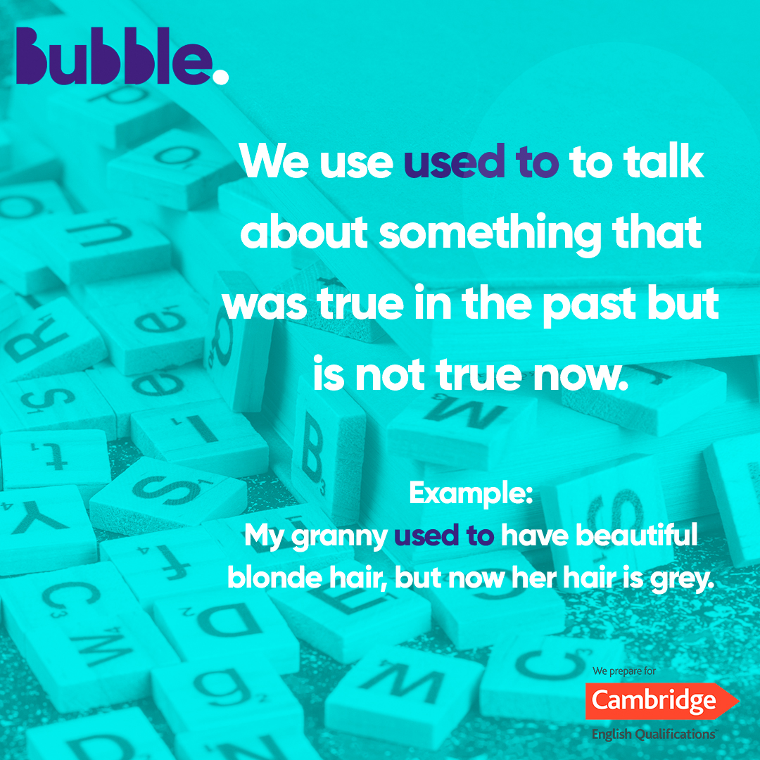 Bubblecomenius's tweet photo. Coneixes la diferència entre used to i would?
Quina uses més per parlar de coses del passat?

#bubblecomenius #learningenglish #cambridgeexams #b2 #Iusedtoruletheworld #seaswouldrisewhenIgavetheword https://t.co/6O5i4XTlzz