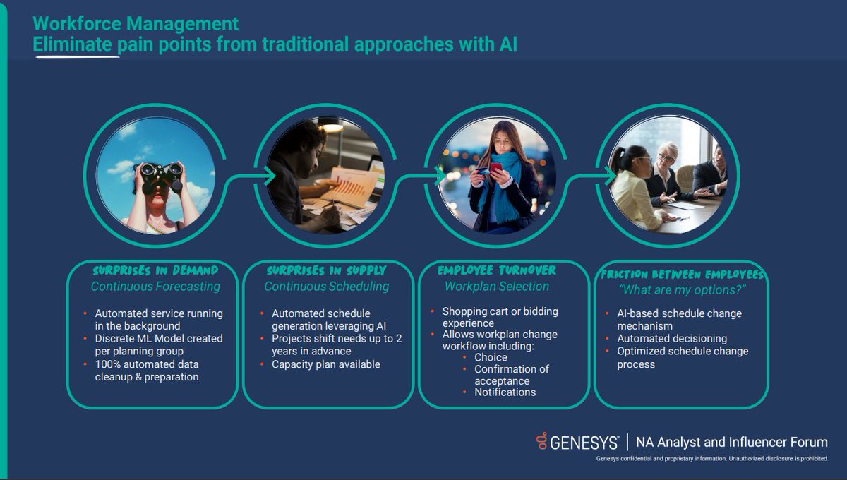 christinamcal_'s tweet photo. Pretty compelling WFM announcements from Mike Szilagyi at #GenesysSummit — really digging the clean UI https://t.co/TYzMxvWafC