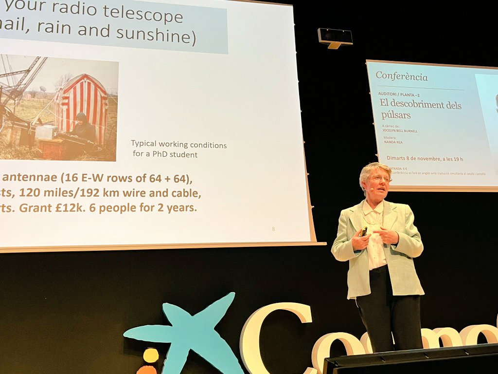 AthenaConf2022's tweet photo. A full room for our public lecture tonight by Prof. Bell Burnell about her discovery of pulsars. What a great talk by such a legendary scientist 🤩 https://t.co/SPBmkPqiIw