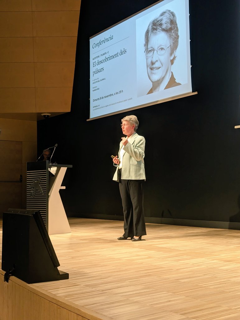AthenaConf2022's tweet photo. A full room for our public lecture tonight by Prof. Bell Burnell about her discovery of pulsars. What a great talk by such a legendary scientist 🤩 https://t.co/SPBmkPqiIw