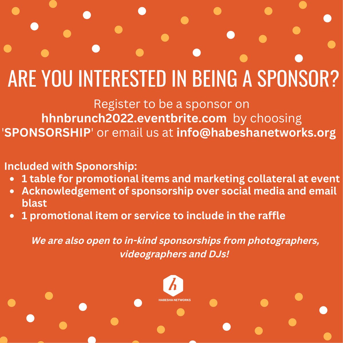 Join us this Sunday 11/13 for the return of the #HabeshaNetworks Fall Brunch in celebration of our 5-year anniversary! 🍽🍁

We are excited continue our mission of strengthening our global community and creating opportunities. RSVP for #HNBrunch22 here 👉hnbrunch2022.eventbrite.com