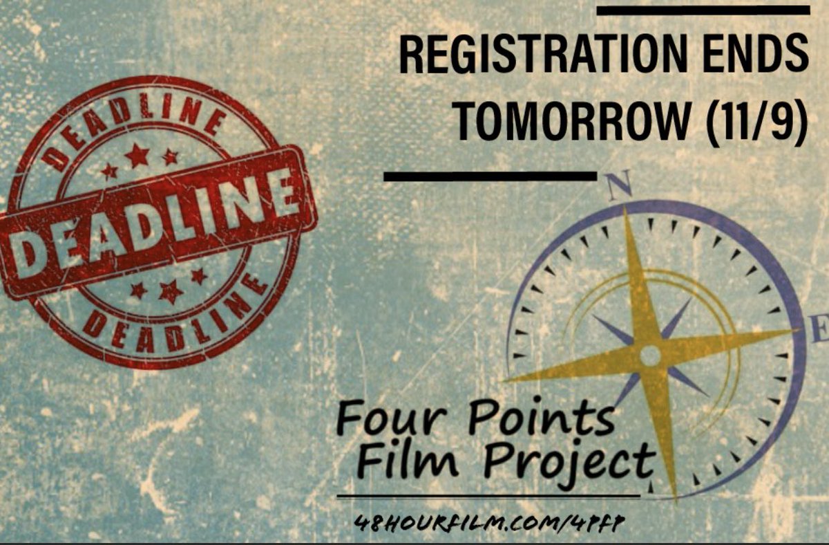 Can’t wait until next year’s <a href="/ABQ48hfp/">Albuquerque 48 Hour Film Project</a>? Then checkout “The Four Points Film Project” hosted by The 48 Hour Film Project! Register your team RIGHT NOW to make a movie this weekend (11/11-11/14). Full details can be found at 48hourfilm.com/4pfp! Registration ends 11/9!! #48hfp