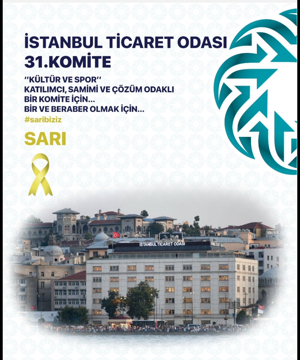 9 Kasım İstanbul Ticaret Odası seçimlerinde 31. Meslek komitesinde İTOP PLATFORMUNUN DESTEKLEDİĞİ tek liste olan SARI listeye desteklerinizi bekliyoruz