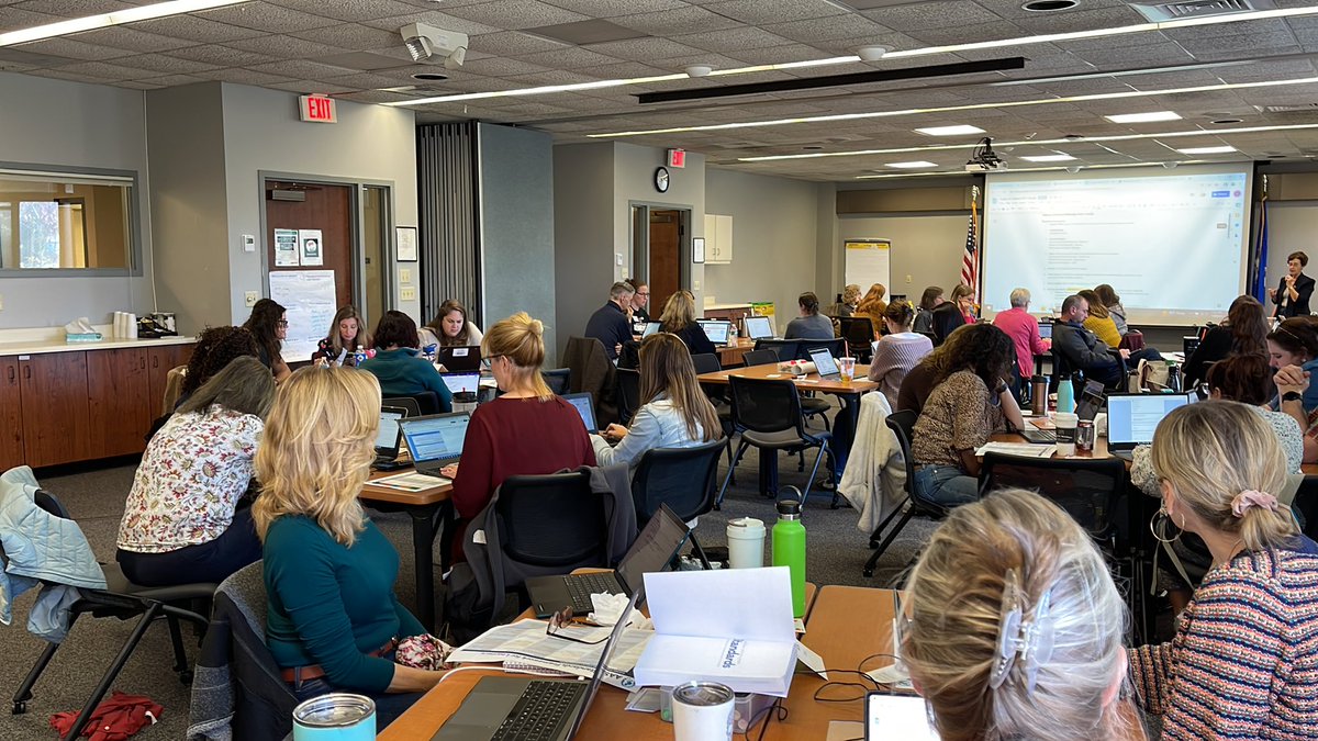 drmcgettigan's tweet photo. Our team of librarians are diving in deep examining @aasl standards and developing curriculum all day with  @vanleerjm #WeAreDarien @ctcasl https://t.co/bP2W9HSnCx