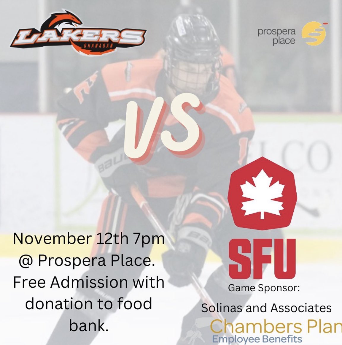 What’s better than a long weekend?

A LONG WEEKEND WITH FREE HOCKEY!!

Watch the <a href="/bcihl/">British Columbia Intercollegiate Hockey League</a>’s top two teams battle downtown #Kelowna at Prospera Place

🆚: <a href="/SFUHockey/">SFU Red Leafs Hockey</a> 
📍: <a href="/ProsperaPlace/">Prospera Place</a> 
🕖: 7:00 PM
🎟: 🆓🆓🆓🆓 
(with food bank donation)
📺: HockeyTV