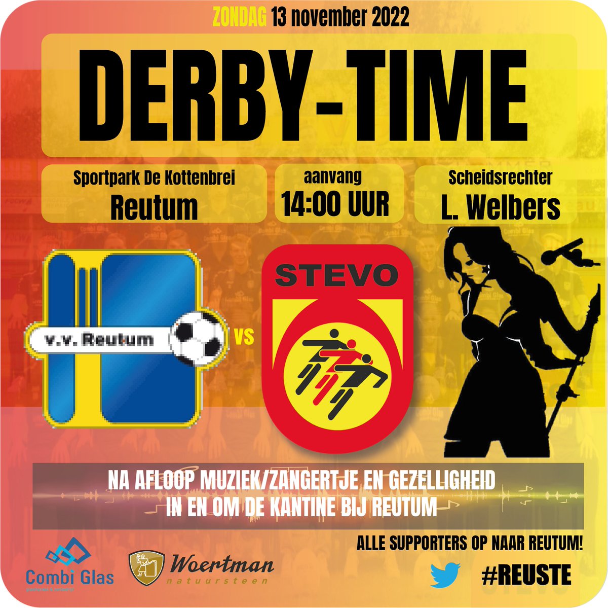 RKVVSTEVO's tweet photo. Het prachtige affiche voor komende zondag REUTUM vs STEVO lijkt op vervlogen tijden. Maar inmiddels zijn beide teams weer bij elkaar in de tweede klasse beland en belooft het zondag 13 november as een spannende clash te worden tussen de beide noabers uit de gemeente Tubbergen. https://t.co/hNtpY3Vy4s