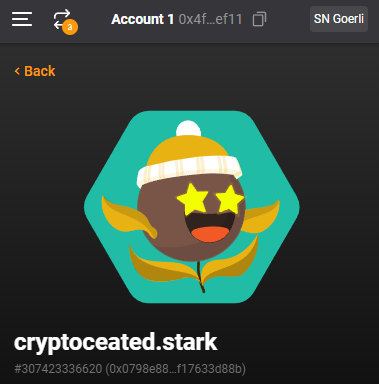 cryptocreated's tweet photo. I claimed my ".stark" domain name on @Starknet_id

Claim yours before it's too late for a big surprise 👀 ... 

#StarkNet #StarknetIdOdyssey #NFT #NFTcollectibles https://t.co/JfRb5HLVGo