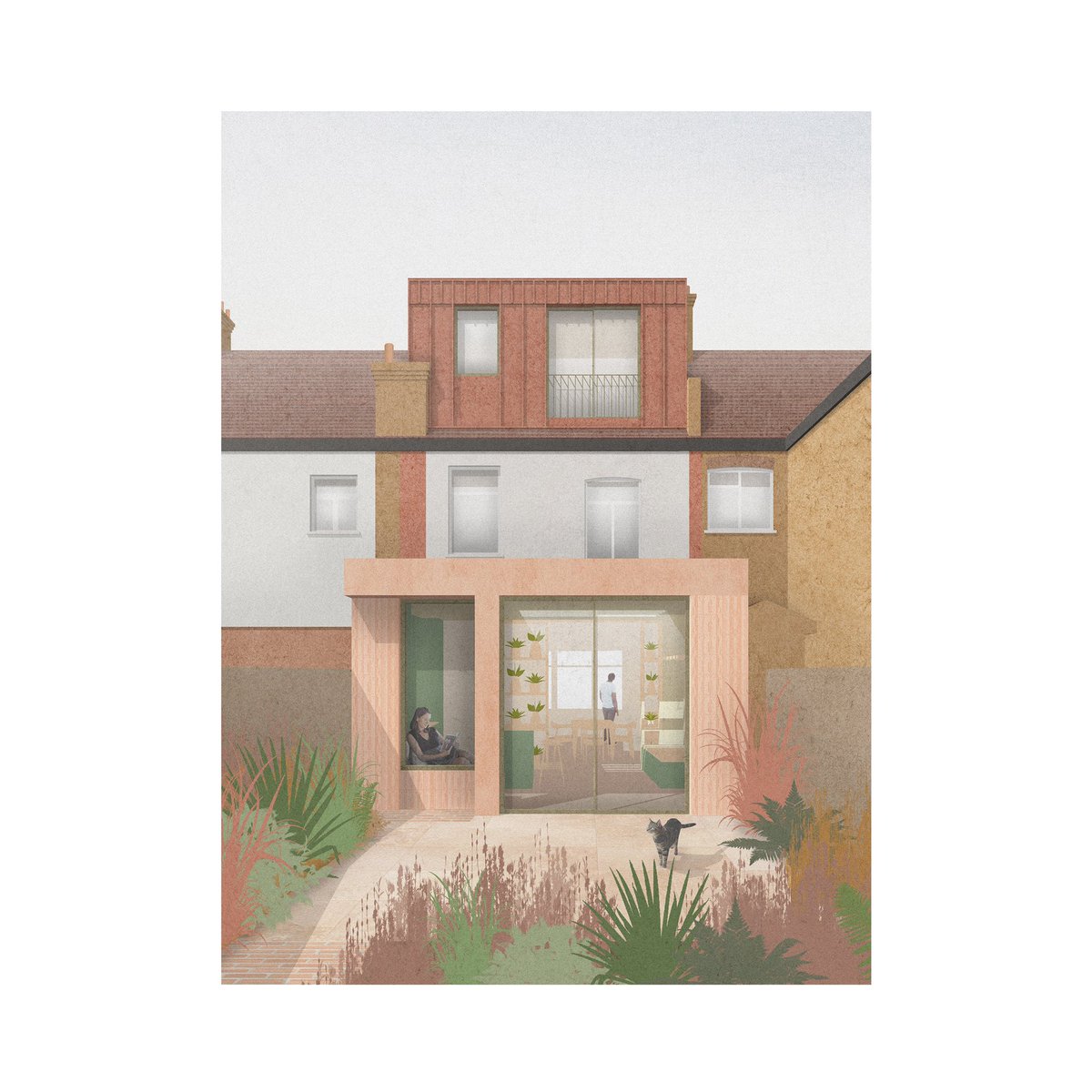 Collage study of a private residential project in East London that we will shortly be submitting for planning 
#novakhilesarchitects #london