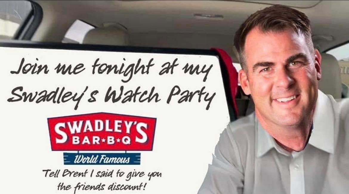 FrancesMFDanger's tweet photo. It'll only cost you $4.5 million to attend! 

#Stitt #Oklahoma #Swadleys https://t.co/I6VtYcd2l9
