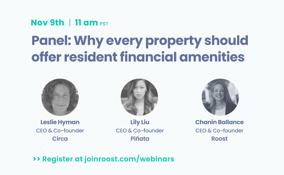 Despite rising #rents and #evictions, It’s still a high-occupancy market. Why should properties offer #financialamenities for residents? Register for the 11/9 #webinar to find out.  joinroost.com/webinars