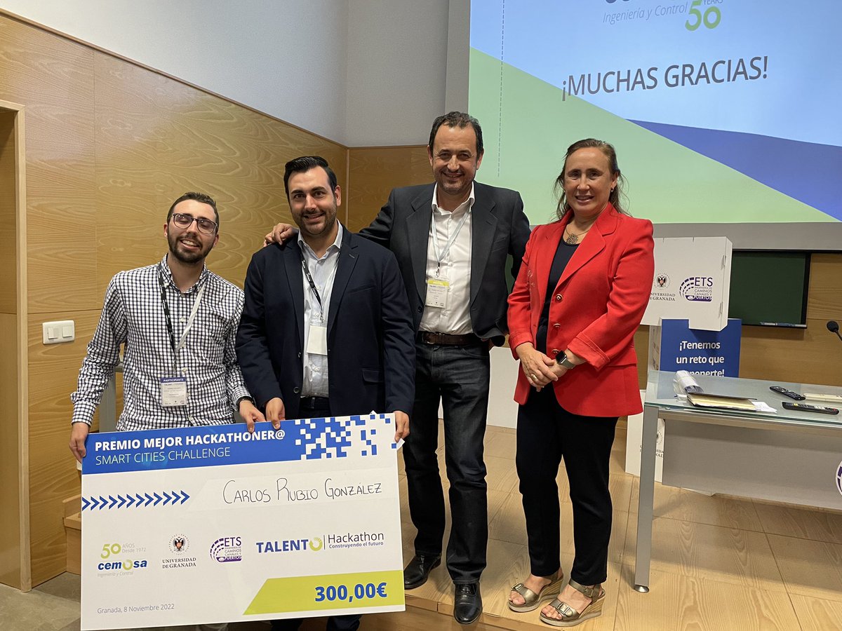 CemosaOficial's tweet photo. 🎉🎉🎉
Y el PREMIO a MEJOR HACKATONERO/A es para…
¡¡¡Carlos Rubio González!!!
#HackathonTalentoCEMOSA
@iColectiva @ETSCaminosUGR https://t.co/5JooXphY5c