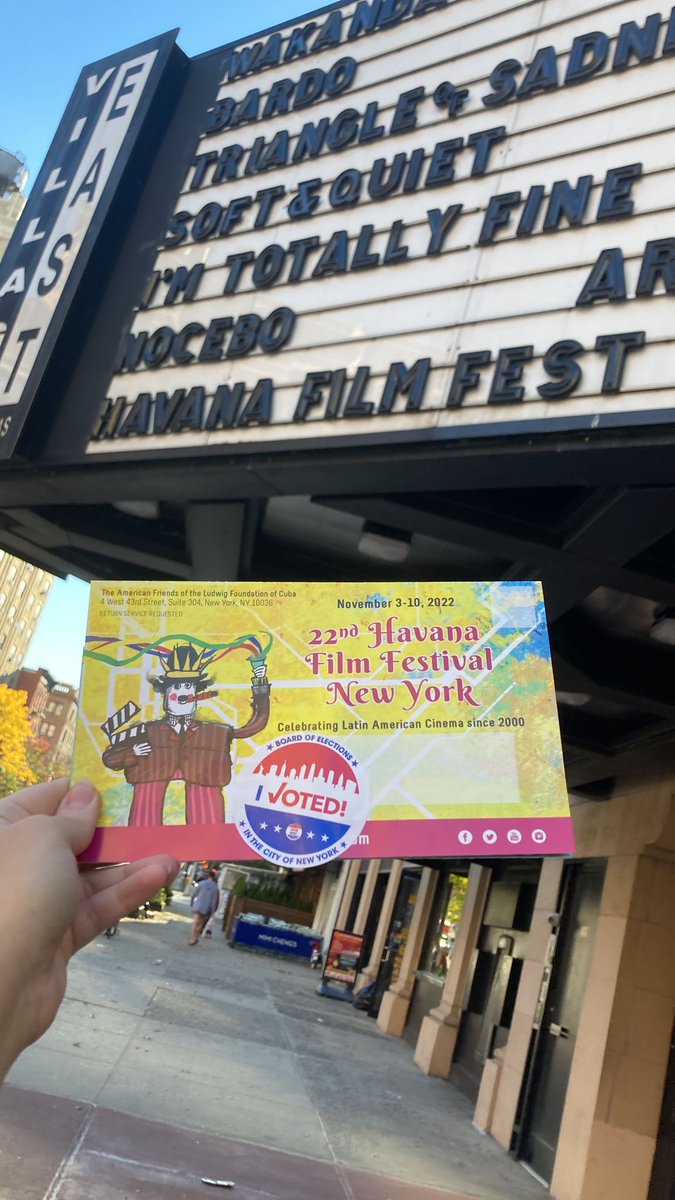 2 great things good citizens do: vote and then go to the movies ⁦<a href="/GioQuinche/">GIO QUINCHE 🥑</a>⁩ <a href="/HFFNY/">Havana Film Festival NY</a>⁩ #vote #nyc