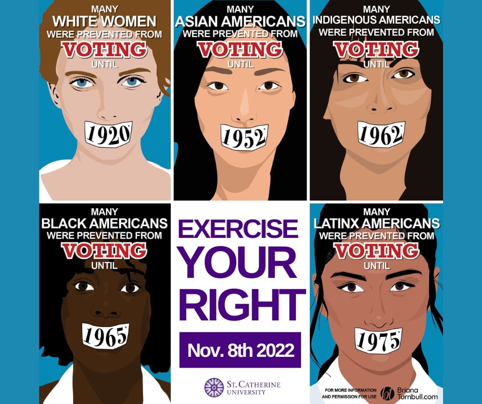 StKatesLibrary's tweet image. Election Day is here! If you are a St. Paul campus resident, the St. Kate’s Voter Van is at the roundabout between CDC and St. Mary's from 8am-8pm today to take you to our local polling location. #mystkates 
(Art by Briana Turnbull '17)