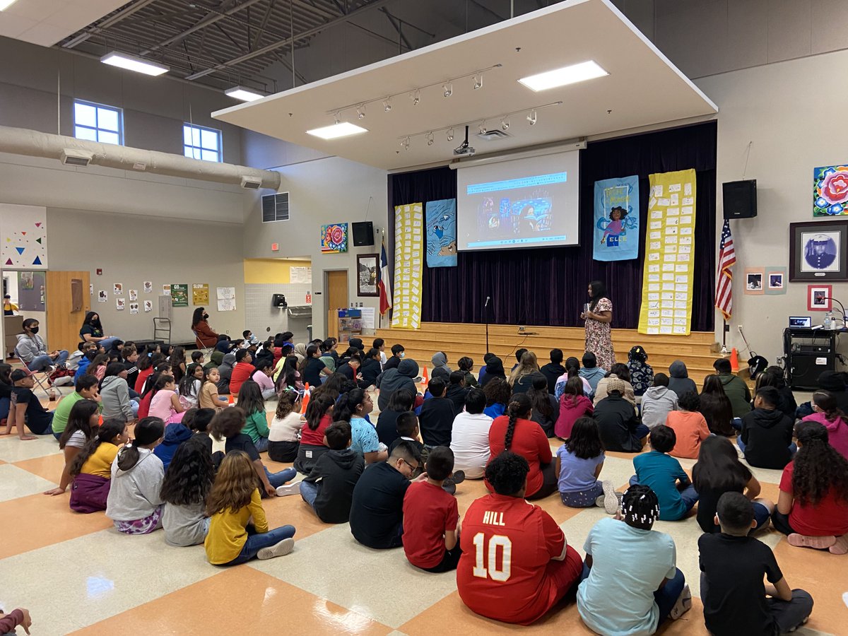 Our <a href="/Perez_Elem/">Perez Elementary</a> 4th-6th graders got to meet @AuthorJElle for <a href="/texasbookfest/">Texas Book Festival</a> #ReadingRockStars! Plus students got a free copy of #ATasteOfMagic. Thanks for a wonderful day! <a href="/bloomsburykids/">BloomsburyUS Kids/YA</a> #AISDReads