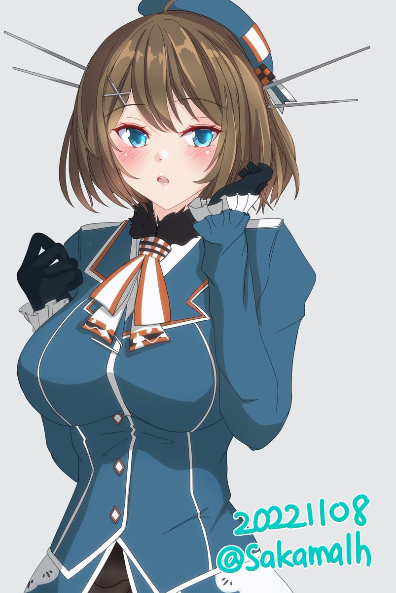 艦これ「愛宕お姉ちゃんの制服を着せられる摩耶さま
#艦これ版真剣お絵描き60分一本勝負_」|🥚にたまこ🍳のイラスト