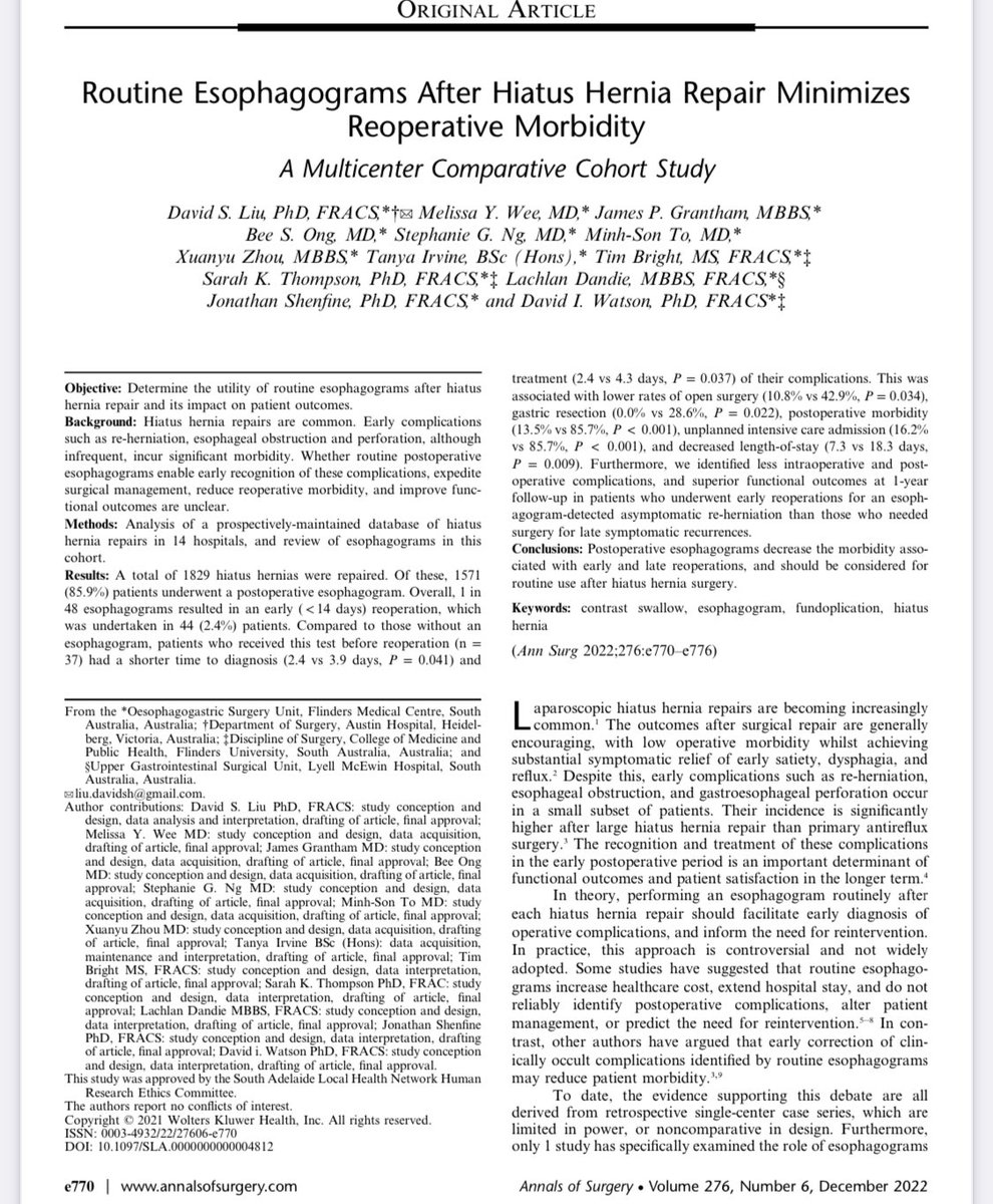 David S Liu. PhD, FRACS (@drdavidsliu) on Twitter photo Great to see our paper finally in print. Thank you to all coauthors on this informative work <a href="/jonshenfine/">Jon Shenfine</a> <a href="/CtanzDavid/">David Watson</a> Great to see our paper finally in print. Thank you to all coauthors on this informative work <a href="/jonshenfine/">Jon Shenfine</a> <a href="/CtanzDavid/">David Watson</a>