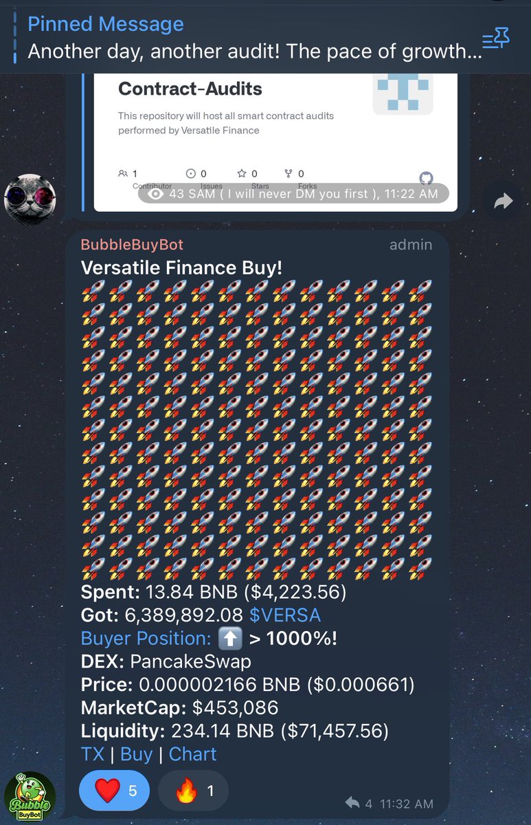 With <a href="/VersaFinance/">Versatile Finance ($VERSA)</a> getting more and more audits from #crypto projects, #investors are getting #BULLISH. #BNB #cryptocurrecy #web3community