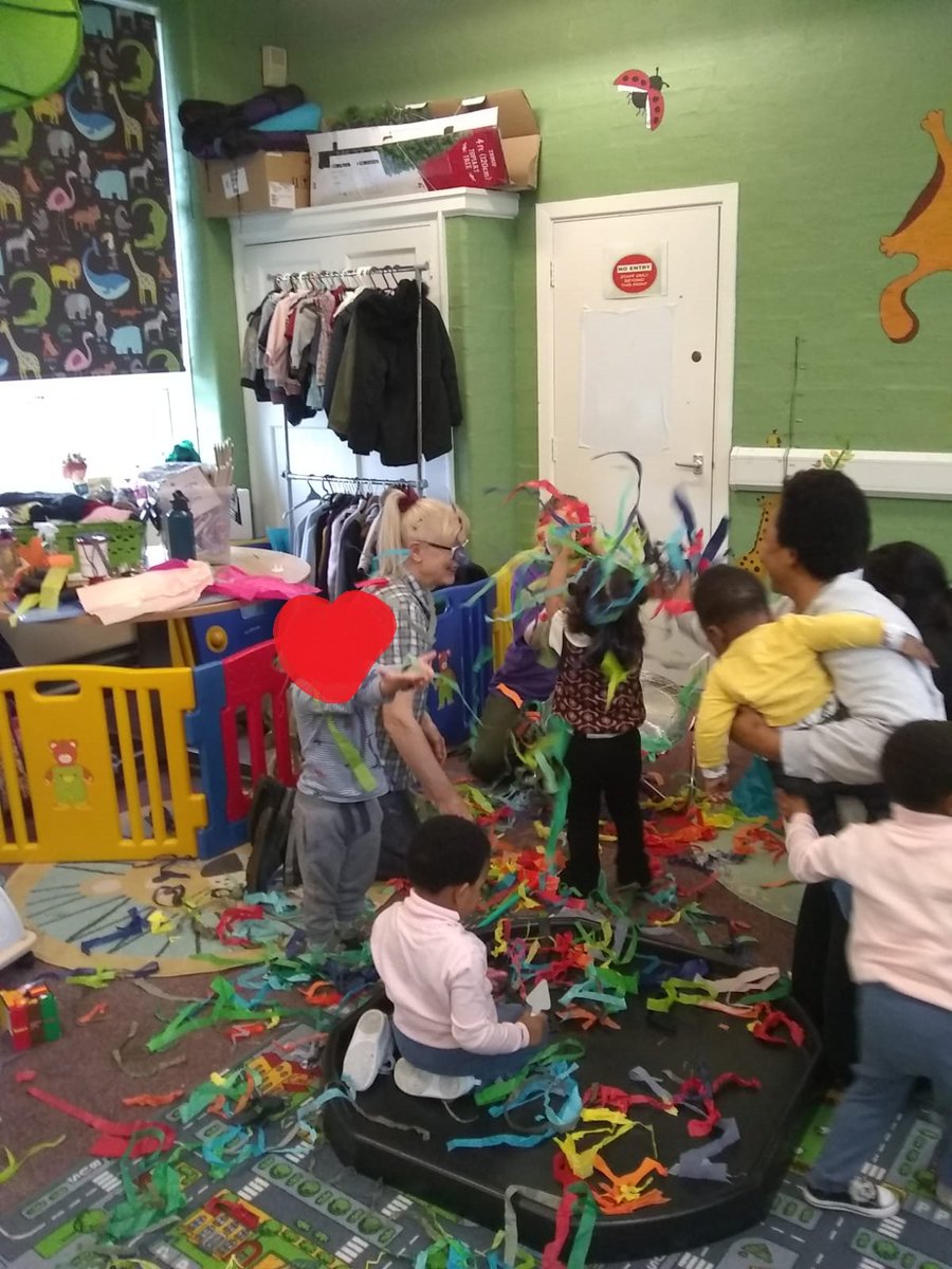 HomeBirmingham's tweet photo. How it started > how it ended! Our activity this week, was to use tissue paper, to create to our fire &amp; enjoy our snack around it. The children did just that &amp; out came the powerful fan for a fantastic, colourful &amp; fun end to the session! #fun #happy #children #learning #play https://t.co/p5wwJKNKDx