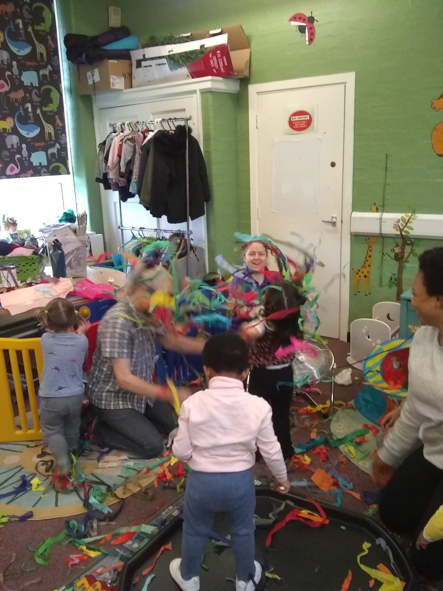 HomeBirmingham's tweet photo. How it started > how it ended! Our activity this week, was to use tissue paper, to create to our fire &amp; enjoy our snack around it. The children did just that &amp; out came the powerful fan for a fantastic, colourful &amp; fun end to the session! #fun #happy #children #learning #play https://t.co/p5wwJKNKDx