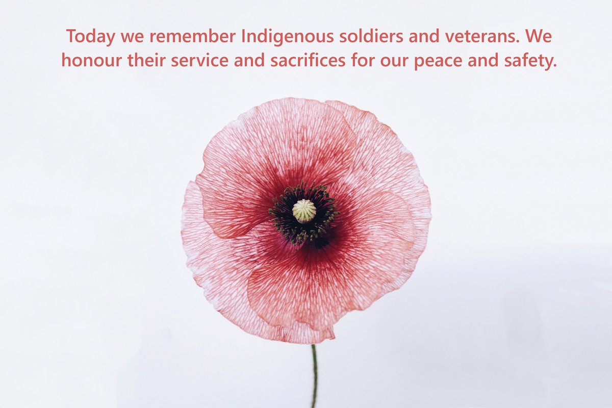 On November 8, we remember and honour Indigenous veterans who have left their home communities, stepped up, and served Canada with valuable skills #IndigenousRemembranceDay2022