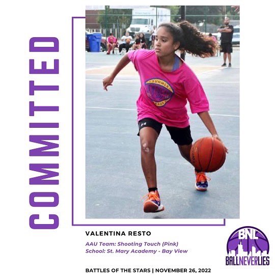 BallNeverLies_'s tweet photo. Announcing our first round of Middle School players that will be competing in the Battle Of The Stars on November 26th.
Middle School:
Valentina Resto (RI)
Shooting Touch
St.Mary Academy
Holly Dufoe (NH)
NE Storm
World Academy
Camila Serrano (MA)
Aresenal
Saint Michaels https://t.co/x48o2O9V13
