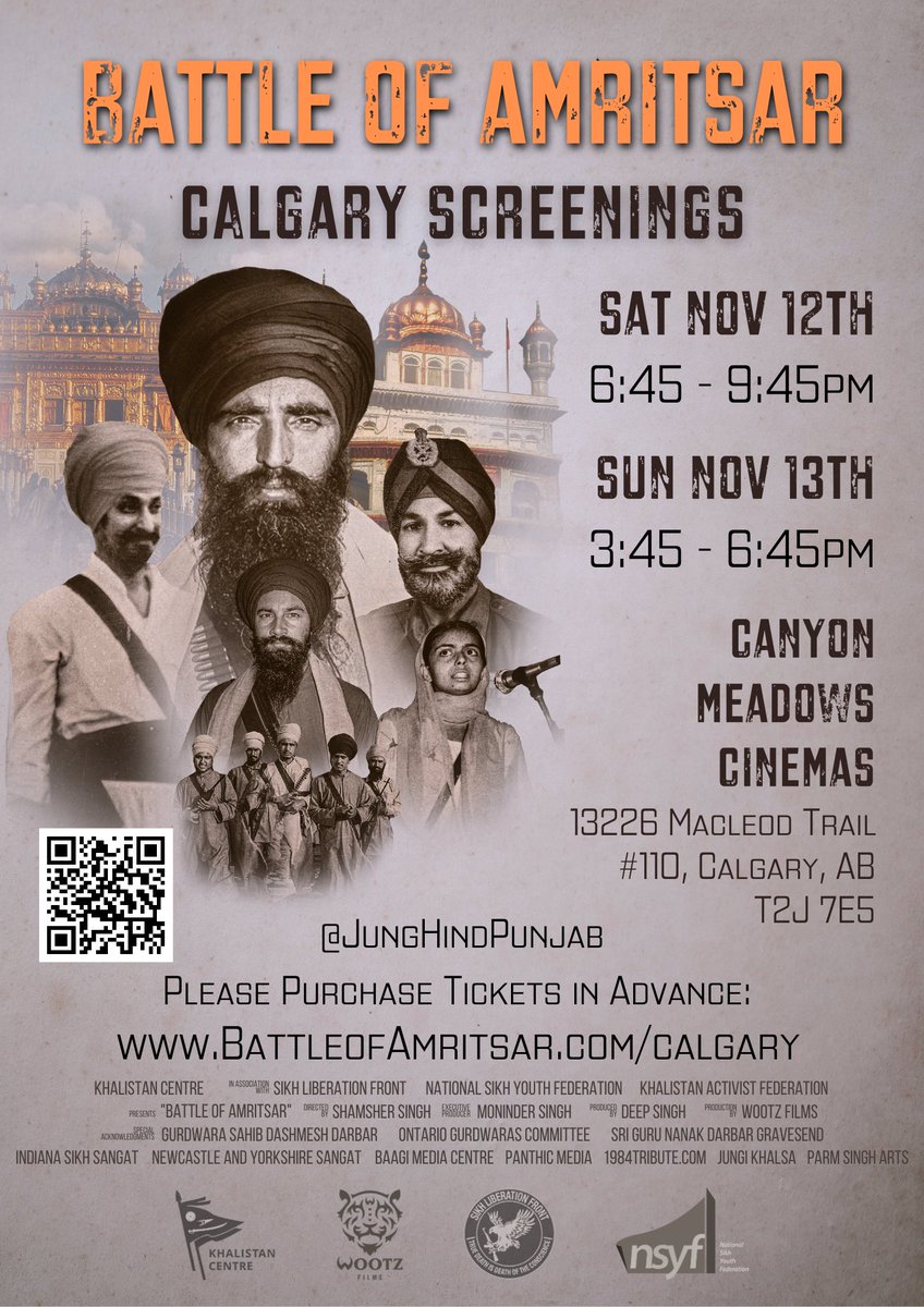 JungHindPunjab's tweet photo. #BattleofAmritsar screenings this weekend in Calgary. 50% of the tickets sold for tickets please see the website:
https://t.co/8Z8LxTebaY https://t.co/CiDetwngll