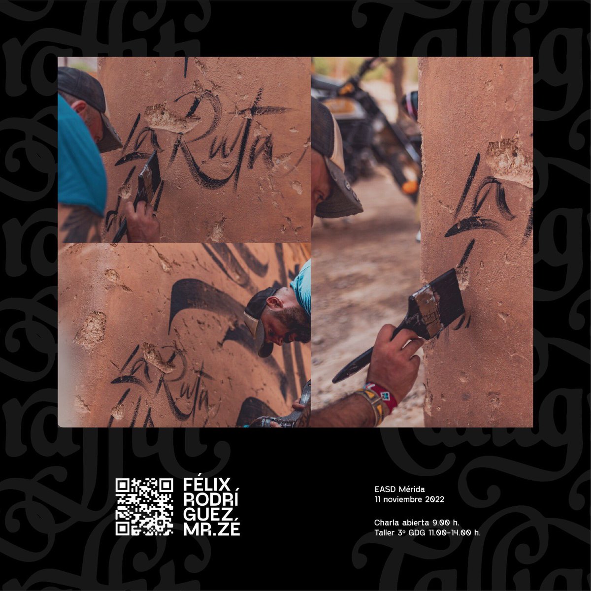 DIEX_Asociacion's tweet photo. ⚡️CALL TO ACTION⚡️
CHARLA DE CALLIGRAFFITI
Por @mrzethecreator
+
Taller práctico
🚀🚀🚀
📆Este viernes 11 noviembre
📍Salón de actos @EASD_merida
⏰ 9.00 h
2 plazas taller reservadas para socixs DIEX👇
Mándanos un correo a eventos@diex.es
Gráfica @daniel_hervas
#DIEX https://t.co/rBslEMCTJ5