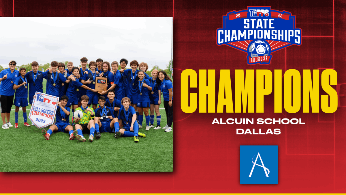TAPPSsoccer's tweet photo. Congratulations to Alcuin School, your TAPPS 2022 Fall Soccer State Champion!! ⚽️ https://t.co/SYaJm9k9Er