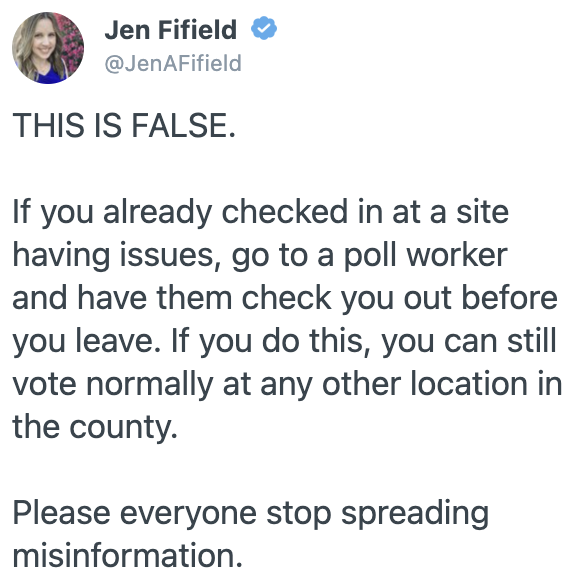 JuddLegum's tweet photo. .@KariLake, the election conspiracy theorist running for Governor of Arizona, is spreading misinformation about voting in Maricopa County

One false tweet, post a few hours ago, already has over 10K retweets https://t.co/FA6z6RYgWv