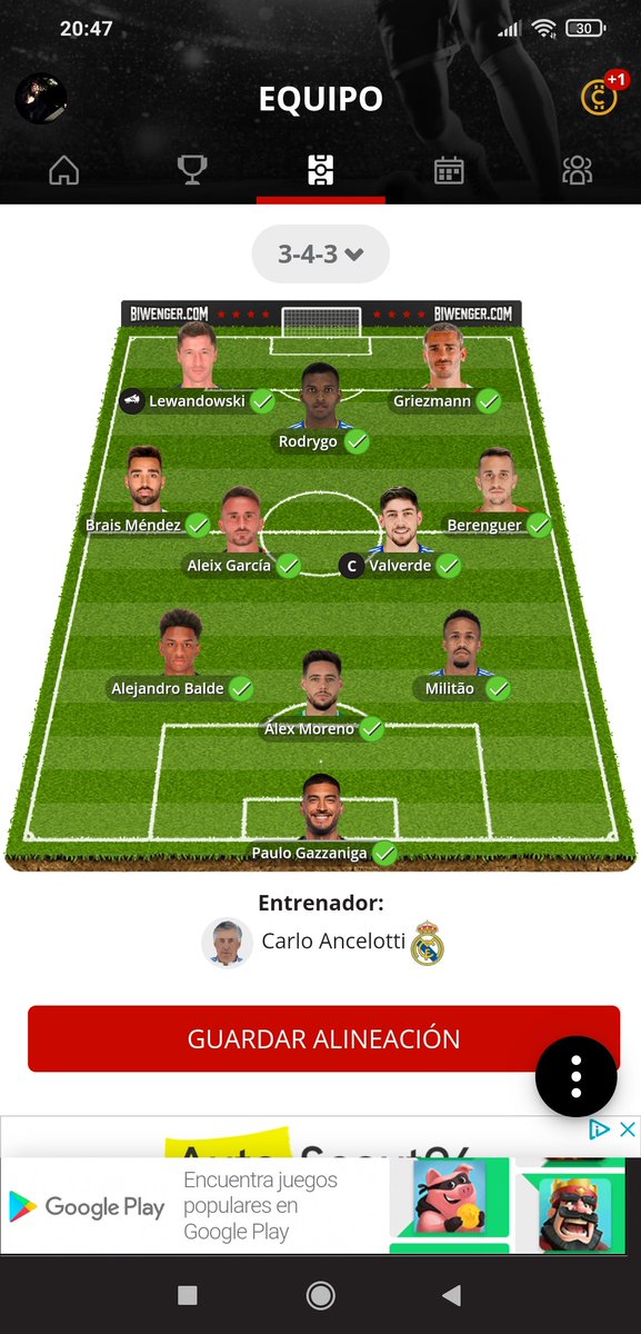 Y en <a href="/biwenger/">Biwenger Fantasy 🏆</a> voy con esto: Liga por comunidades Galicia y Liga Fantasy Carrasco 👇