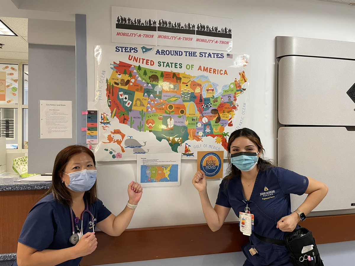 Osler 5 is going coast to coast with their patients! <a href="/HopkinsAMP/">Johns Hopkins Activity & Mobility Promotion (AMP)</a> #everyBODYmoves