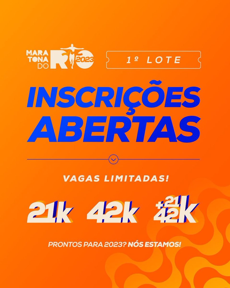 O PRIMEIRO LOTE está aberto! 🤩 Com vagas limitadas, pessoal… ⏳ 📌 Vai abrir 5k e 10k? Vamos um pouco mais para frente, ainda em 2022. Fique ligado! 📌 8 a 11 de junho de 2023 📲 maratonadorio.com.br #MaratonaDoRio #VivaaSuaMaratona #maratona #corridaderua