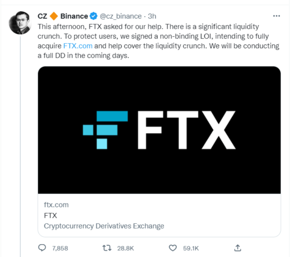 AndriusGuginis's tweet photo. Šįvakar "fantų" žaidimuose banginis #Binance  surijo banginuką #FTX. https://t.co/5fFKCggIr5