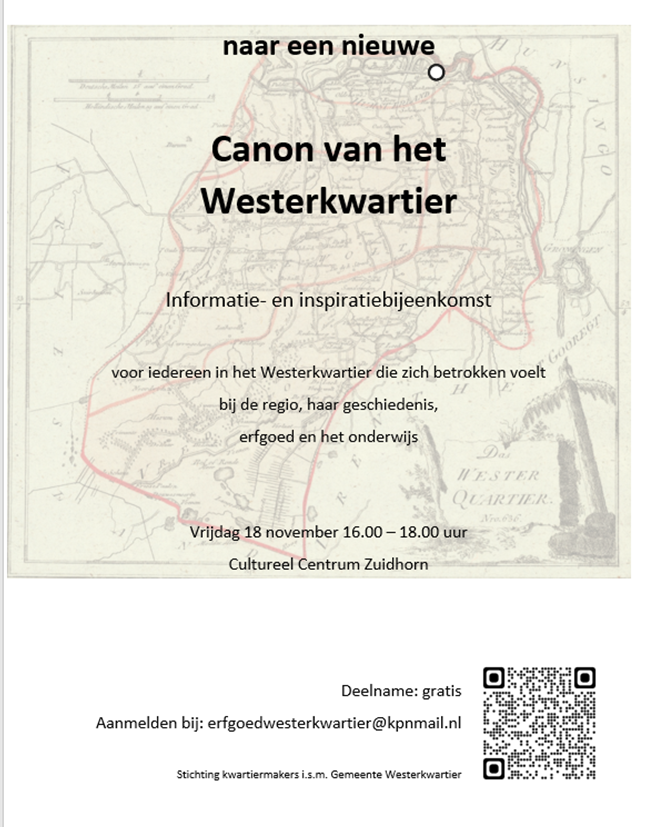 informatie- en inspiratiebijeenkomst over een nieuwe #canon voor het #Westerkwartier. Vrijdag 18 november van 16.-18.00 uur lnkd.in/eMvBDMFd #erfgoed #onderwijs <a href="/Marjan0701/">Marjan de Groot</a>  <a href="/Hierisirisblog/">Iris van den Brand</a> @AlbertGraansma rt = fijn