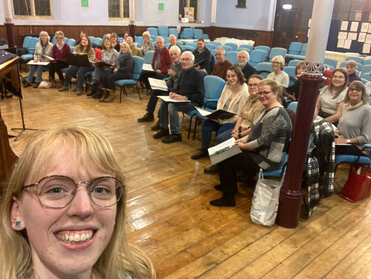 CaerCChorus's tweet photo. Here we are in rehearsal with Anna our Musical Director. As well as our Christmas concert, we'll also be singing at the switch on of the Christmas lights in Caerphilly on Fri 18 Nov. 
 Come and see us there or come along to a rehearsal to see for yourself! 🎶 https://t.co/hYTLFHPJN9